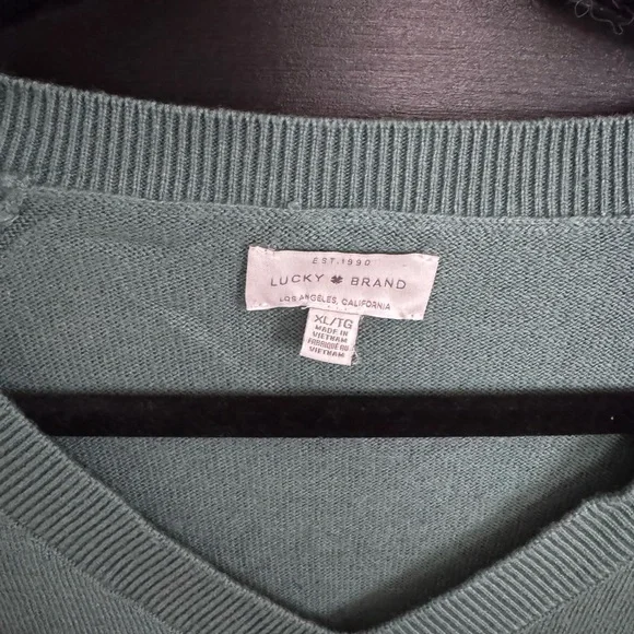 Lucky Brand Teal V-Neck Sweater - Picture 2 of 3